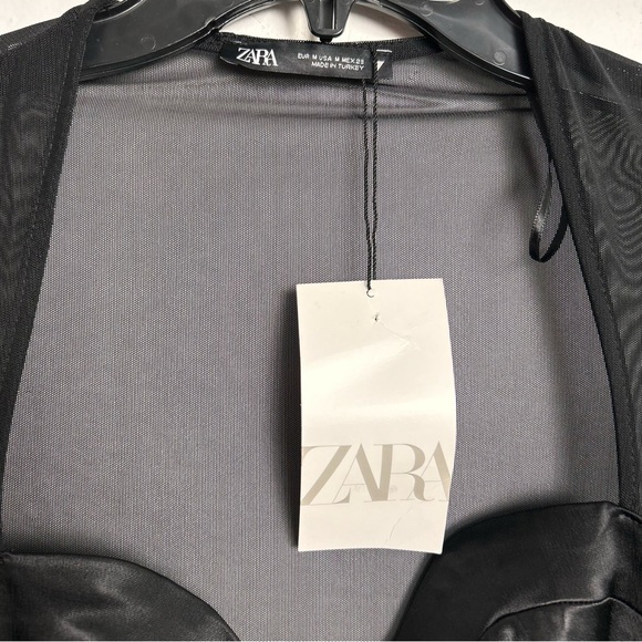 Zara Viscose & Mesh Bodysuit NEW! SZM - Picture 5 of 6